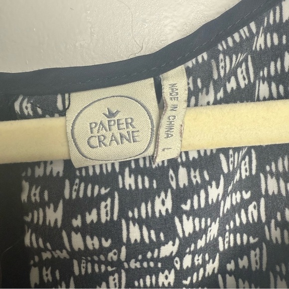 Paper Crane Black White Geometric Print Minimalist Sleeveless Romper Size Large - Picture 9 of 10